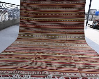 Antique Kilim Rug 6x8 Afghan Handmade Wool Rug- Flatweave Kilim Rug- Turkmen Geometric Rug- Oriental Rug- Laghari Kilim Rug- Living Room Rug