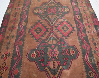6x15 ヴィンテージ テラコッタ ラグ 1900 アンティーク トルクメン