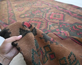 6x15 ヴィンテージ テラコッタ ラグ 1900 アンティーク トルクメン