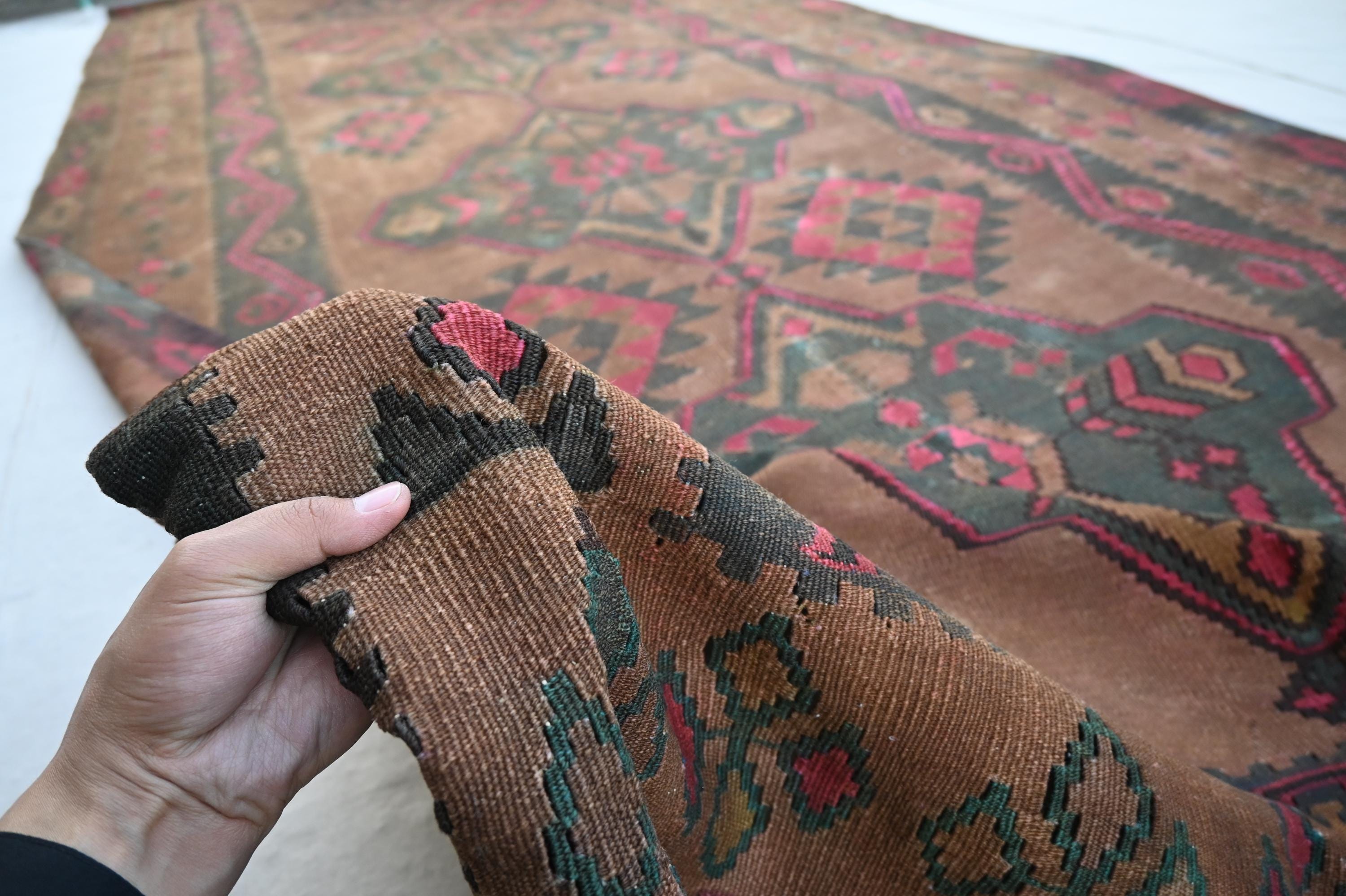 6x15 ヴィンテージ テラコッタ ラグ 1900 アンティーク トルクメン