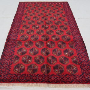 2&#39;10x4&#39;7 Afghan Vintage Rug- Handmade Wool Geometric Mowri Antique Rug- Luxury Area Rug- Diamond Bedroom Kitchen Farmhouse Kids Tapis Carpet