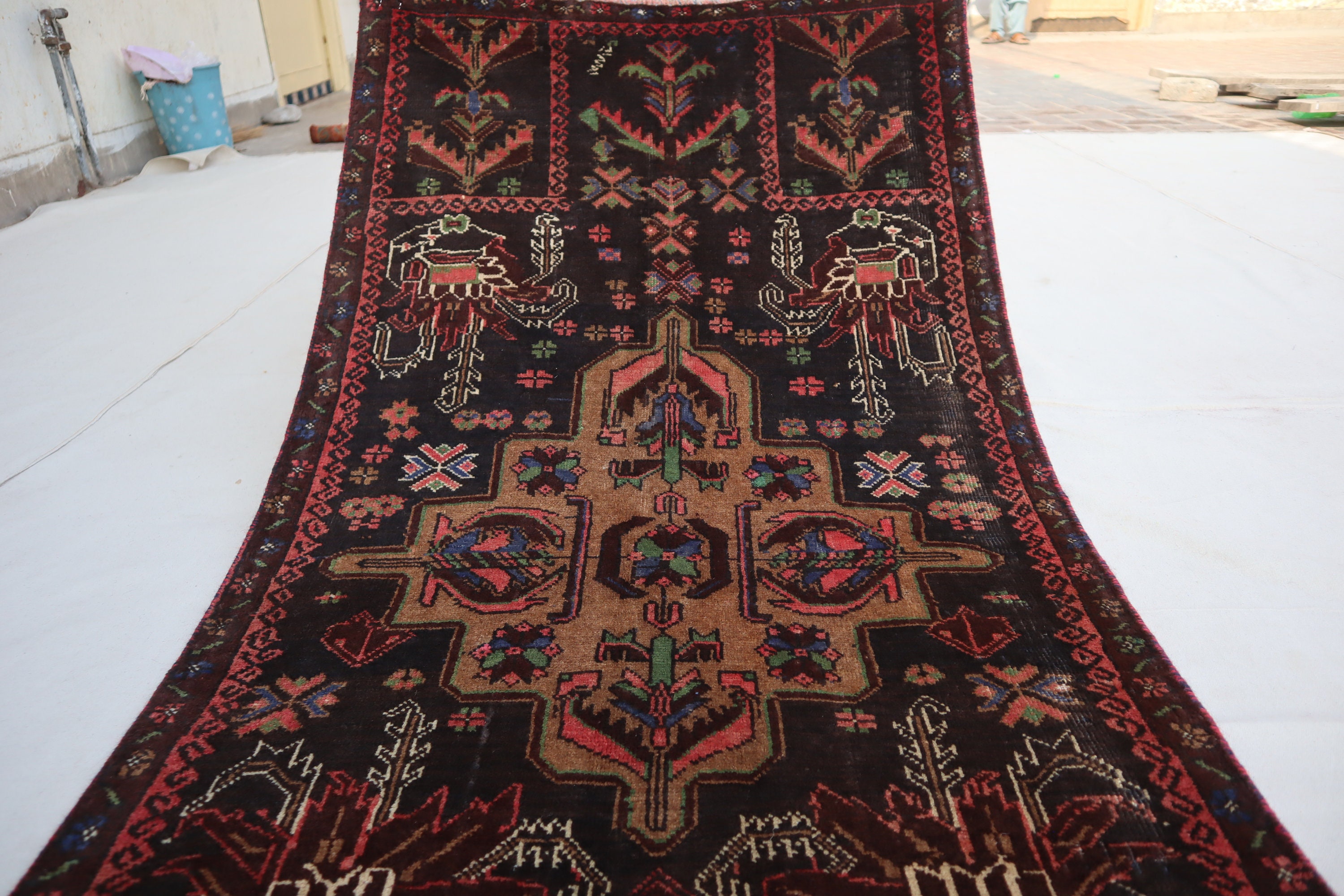 2'8x4'7 Afghan Vintage Baluchi Rug 100% Handmade Wool - Etsy