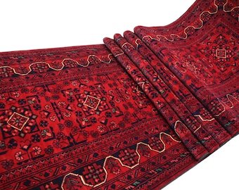 16 ft Runner Rug S: 2&#39;9x16&#39;3 ft Turkmen Top Quality Khal Mohammadi Bukhara Rug- Afghan Runner Rug- Handknotted Wool Rug- Long Hallway Runner