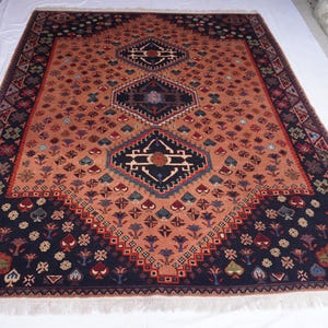 8x10 Turkish Medallion Heriz Rug- Large Terracotta rug- Turkmen Handmade Wool Rug- Afghan Caucasian Soft Pile rug- Bedroom Rug- Tribal Rug