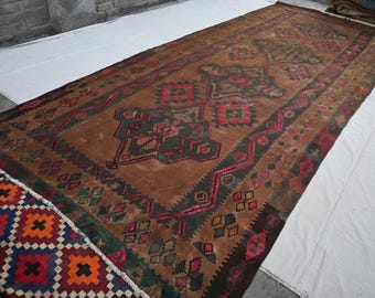 6x15 ヴィンテージ テラコッタ ラグ 1900 アンティーク