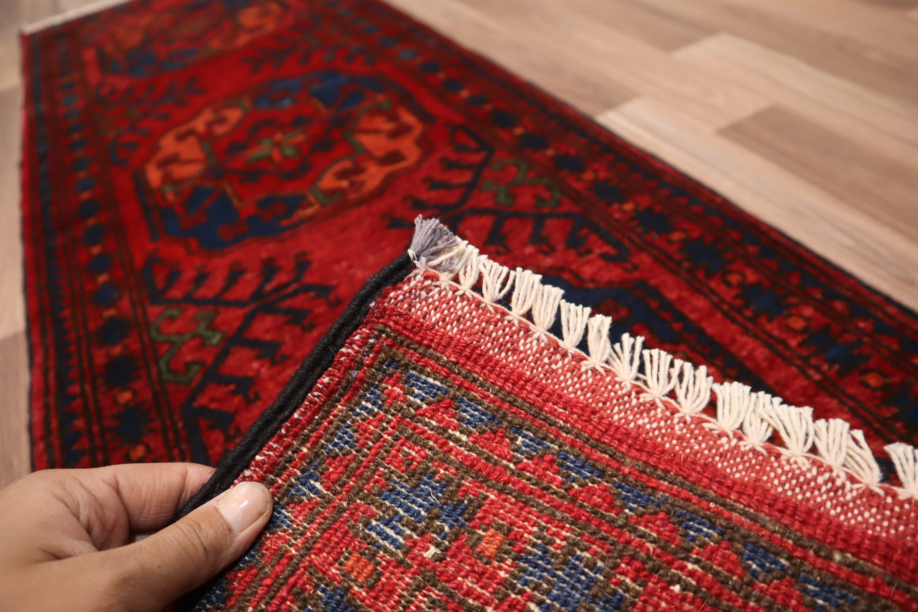 ヴィンテージ 2x5 ランナーラグ - 1'9x5'3 フィート トルクメン テッケ