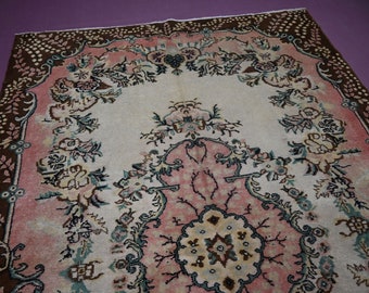 Geometrischer Antiker Teppich- Einzigartiger Teppich 200x300 Türkischer Design Afghanischer Wollteppich Handgefertigter Kunstteppich- Wohnzimmer Teppich- Stammes- Teppich- Wohnzimmer Teppich