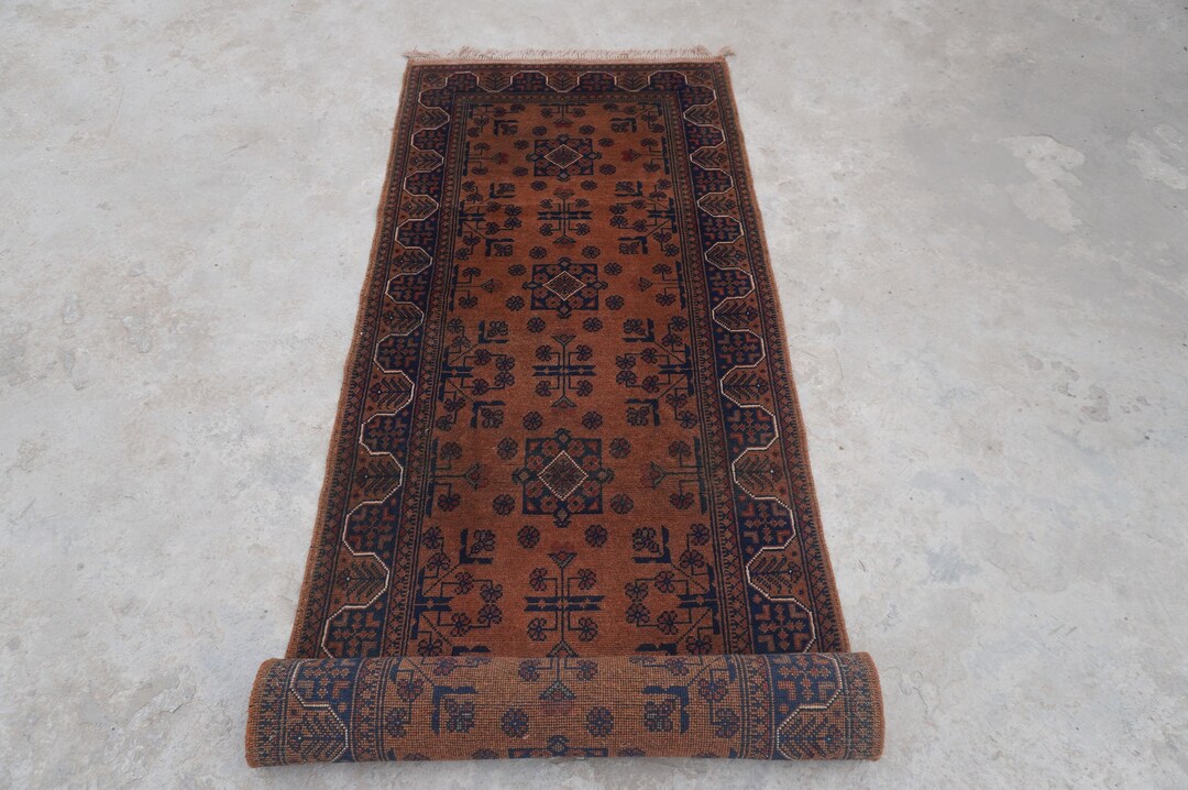 Vintage Runner Rug 2'10x8'5 Ft Runner Rug- Geometric Afghan Rug ...