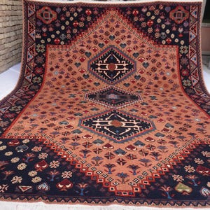 8x10 Turkish Medallion Heriz Rug- Large Terracotta rug- Turkmen Handmade Wool Rug- Afghan Caucasian Soft Pile rug- Bedroom Rug- Tribal Rug image 3