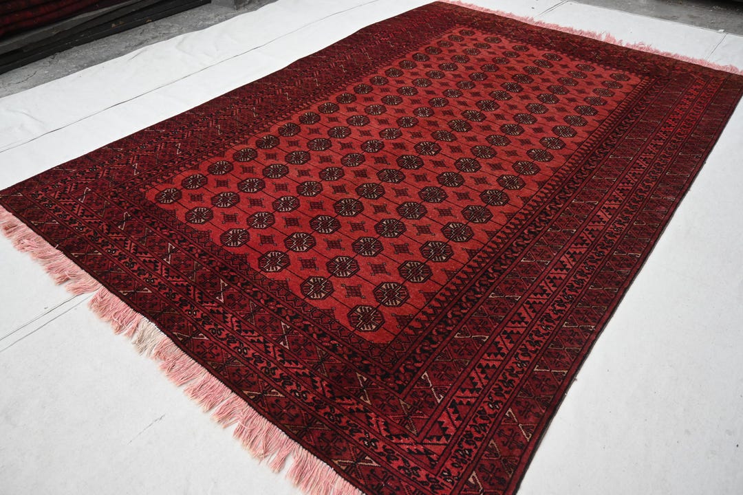 1920s Antique 6x9 Terracotta Rug- Afghan Handmade Rug- Wool Rug ...
