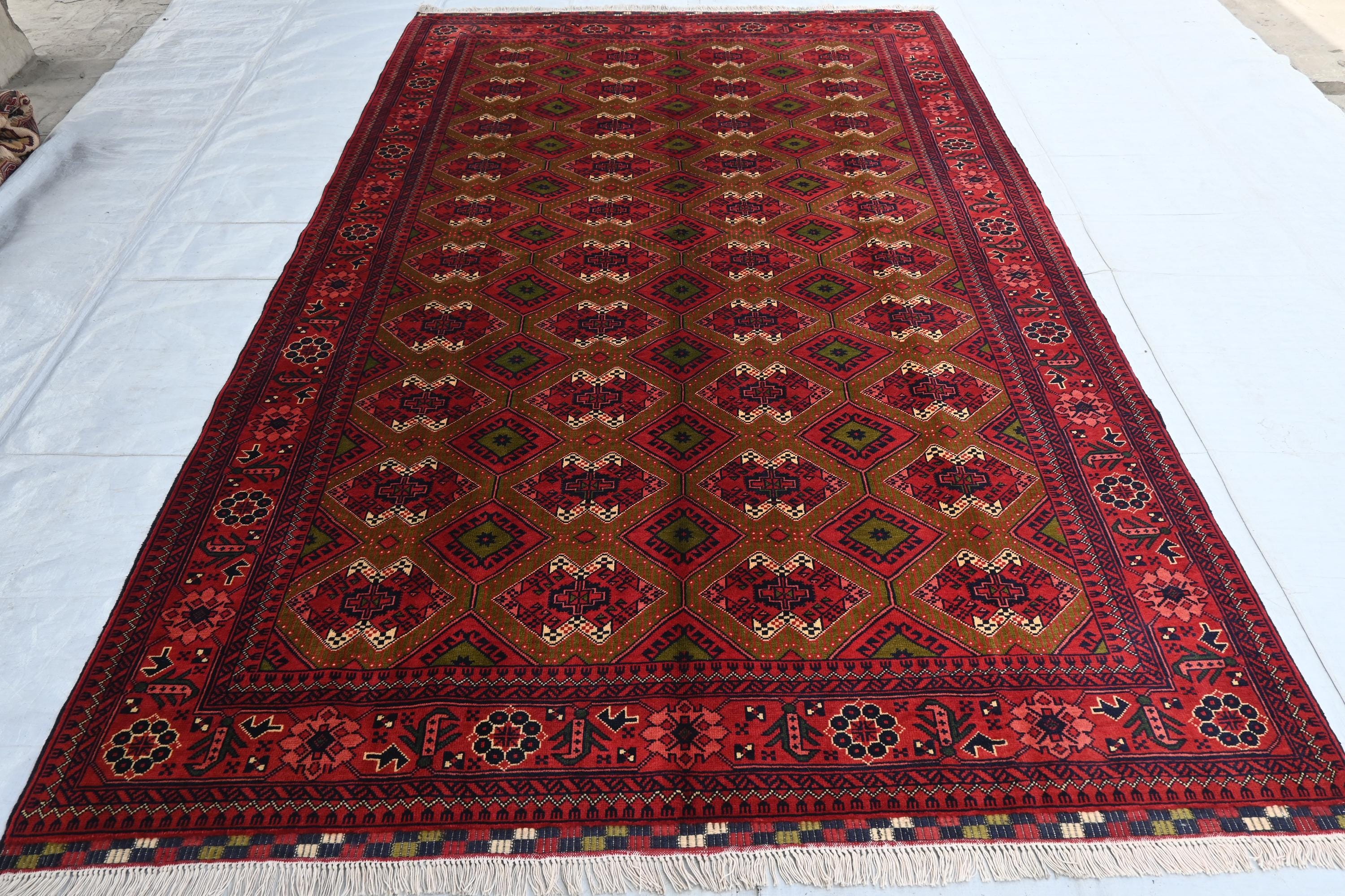 6x10 大型ヴィンテージラグ - アフガニスタン アラバクマルラグ