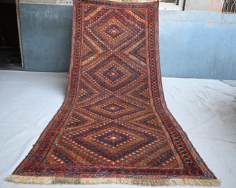 2x9ランナーヴィンテージラグ - アフガニスタンハンドメイドマシュワニ