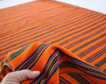 Alfombra Kilim afgana antigua de tejido plano de 4'4x7'6 pies, diseño turcomano a rayas, alfombra de lana hecha a mano - Alfombra tribal - Alfombra para dormitorio - Alfombra para oficina o cocina de 4x8 pies