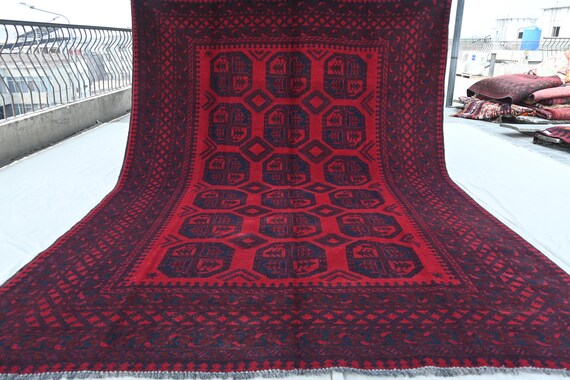 1920年代 アンティーク ラグ - 7x9 トルクメン テケ エルサリ ラグ