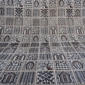 9x9 Square Rug 280x280 cm Handmade Vintage Square rug- Natural Beige Brown Rug- Oriental Rug- Caucasian design- Living Room Dining Table Rug