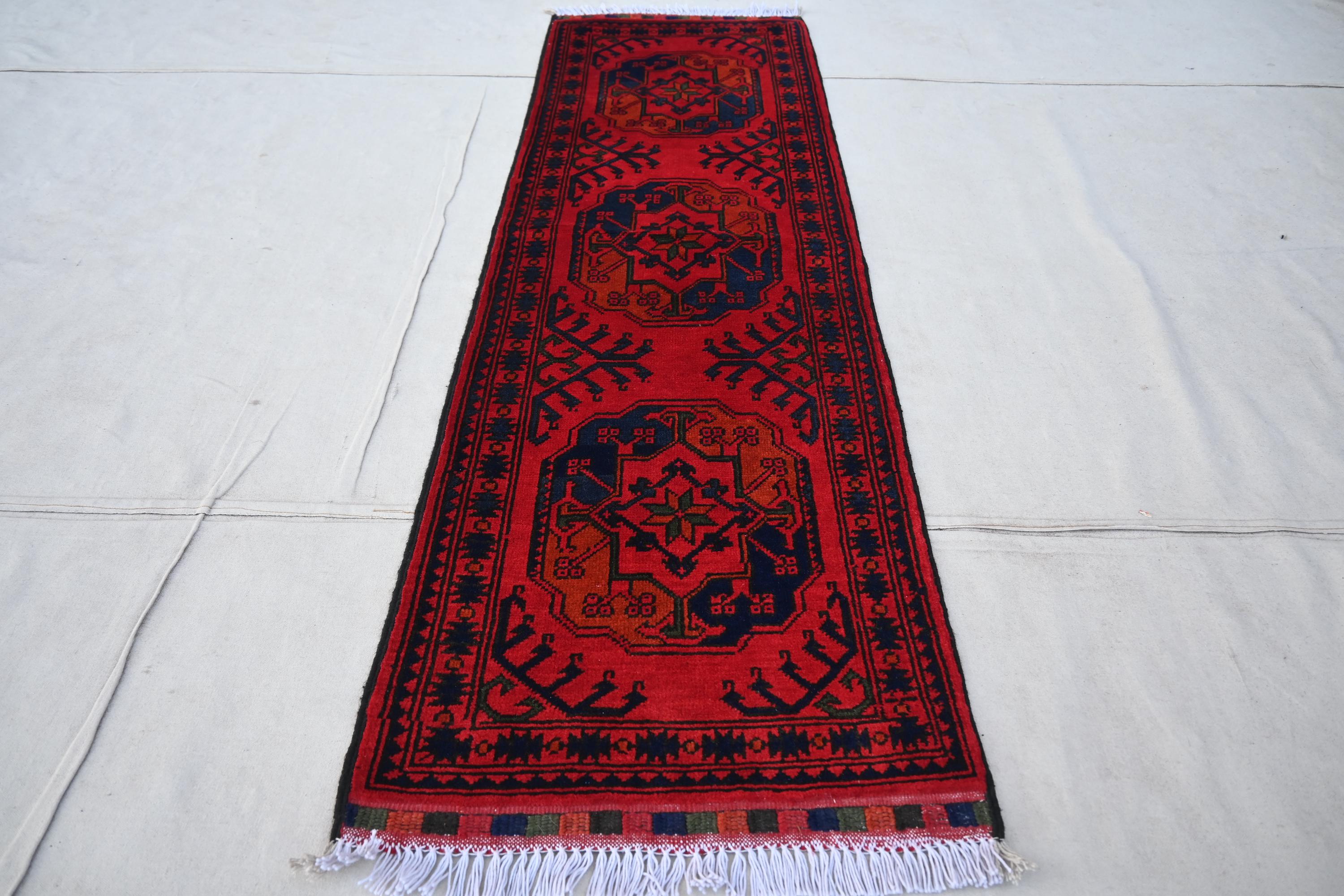 トルクメン アフガニスタン レッド ラグ/サイズ: 52x160cm... k5 1'8x5'2 フィート アフガニスタン 5 フィート ランナーラグ