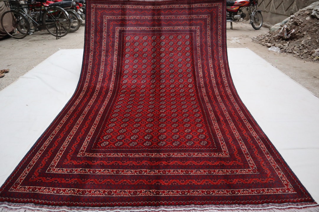 6'3x9'10 Afghan Antique Turkmen Hoja Roshnaye Rug- Handmade Wool
