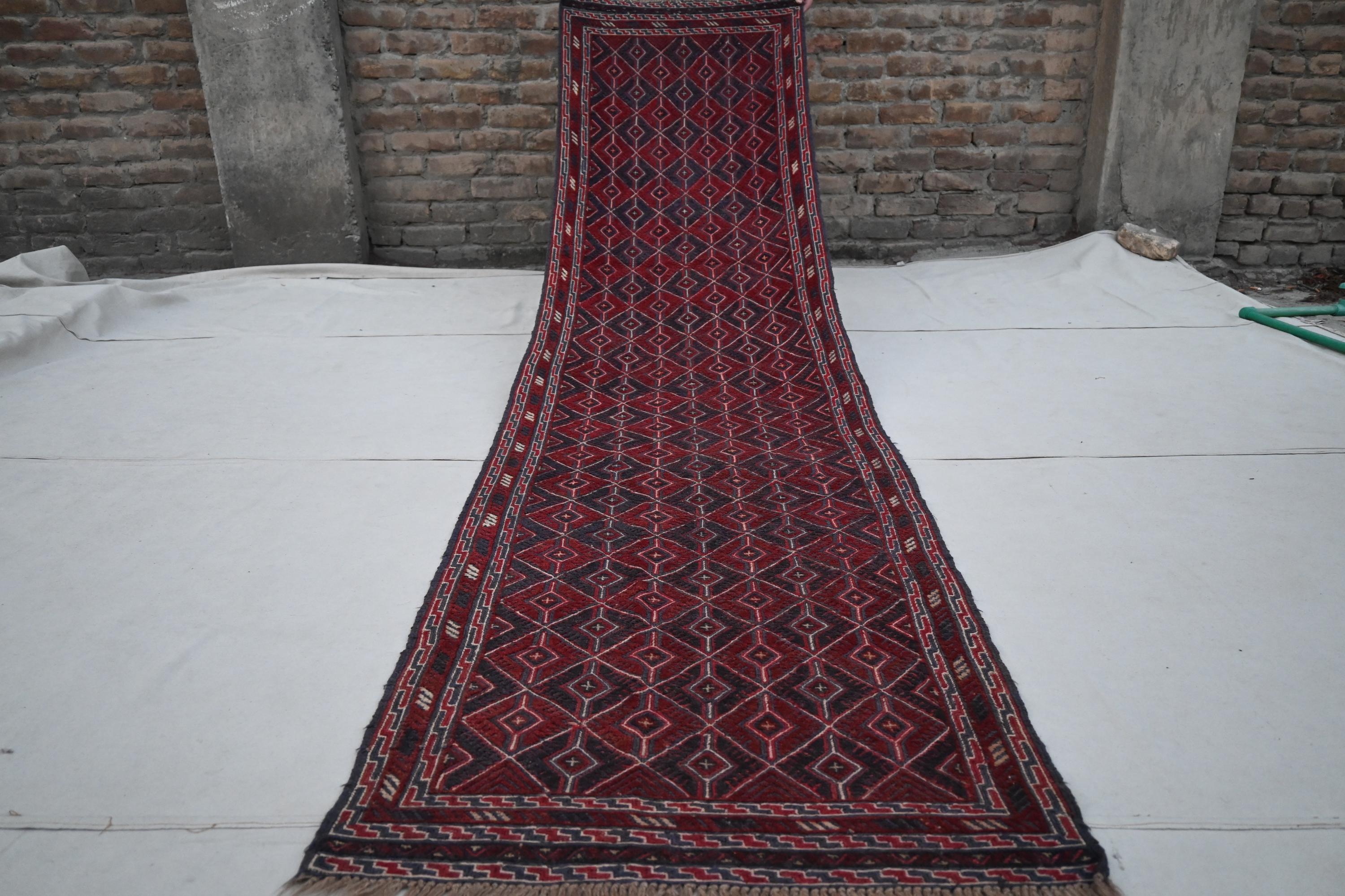 vintage rug　265cm×87cm　トルクメン族　アフガン　ランナー 10フィートのランナーラグ、トルクメンのヴィンテージマシュワニ