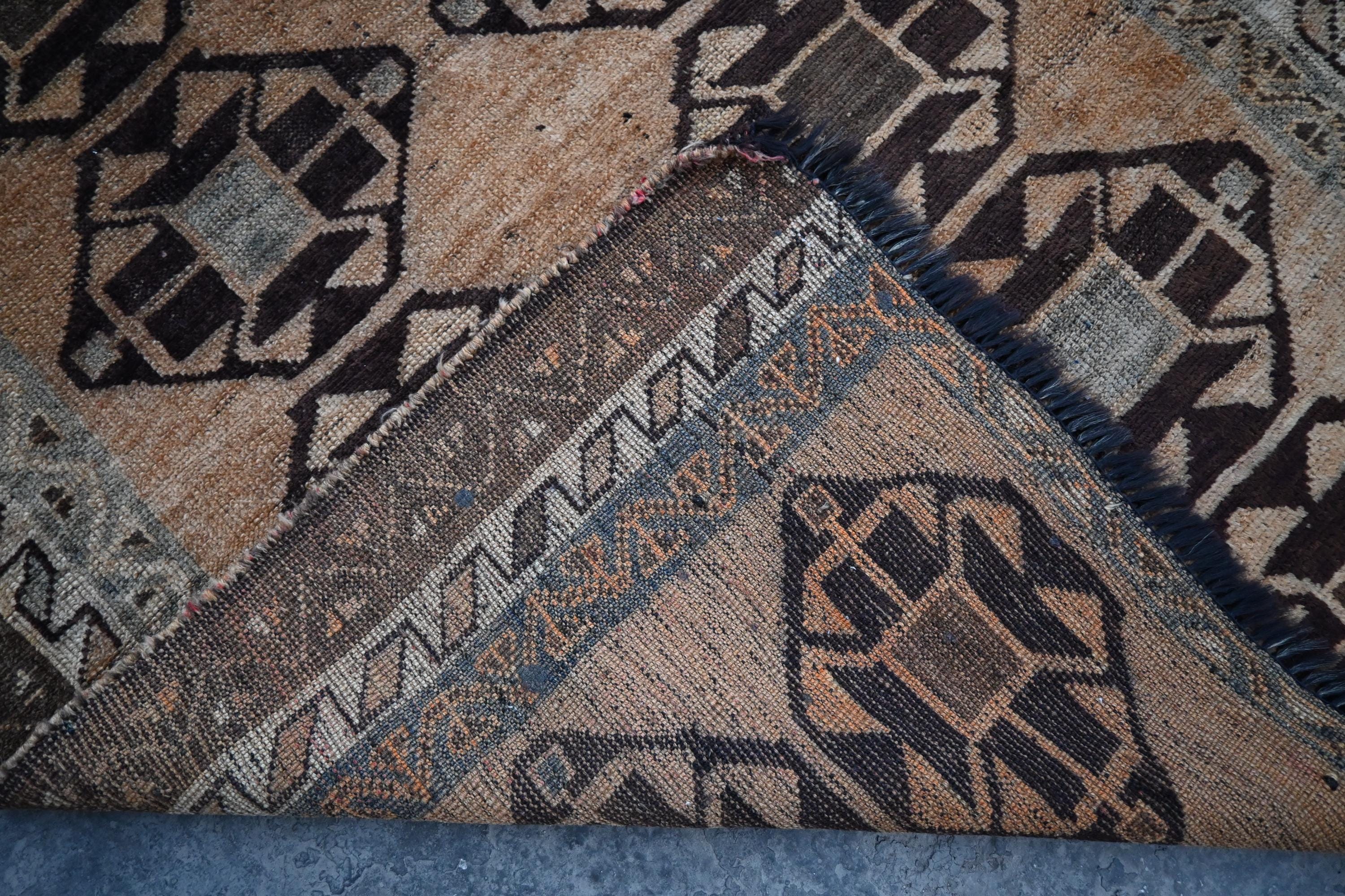 1920s Antique Rug 6'6x3'6 Ft Terracotta Caucasian Rug- Afghan