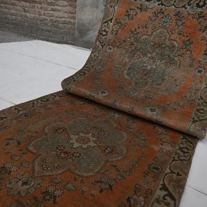 3x10 Terracotta Rug- Afghan 1920s Antique Rug Turkmen Caucasian Rug- Handmade Wool Rug- Oriental Rug Bedroom Rug- Hallway Runner Kitchen Rug