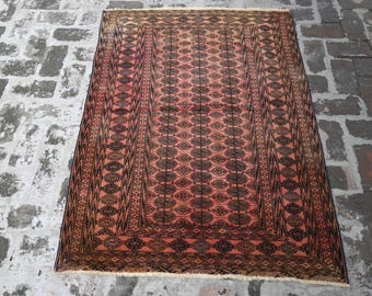 4x5 Afghaanse antieke tapijt-handgemaakte tapijt-Turkmeense Tekke Mowri tapijt-woonkamer tapijt-slaapkamer tapijt-luxe keuken Tapis Boho-boerderij kunst tapijt