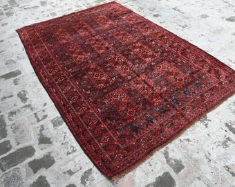152 x 234 cm Afghaans Yaqoob Khani antiek tapijt - Handgemaakt vintage Baluchi vloerkleed - Vloerkleed voor woonkamer, slaapkamer, hal - Boho keukenkunsttapijt