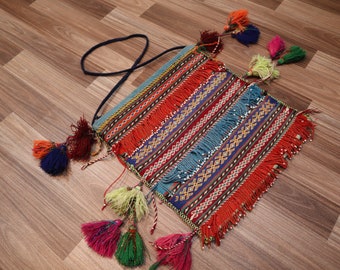 Alfombra hecha a mano Kilim Bolso vintage Bolso de hombro