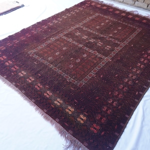 Antiek tapijt uit de jaren 1900 6 x 7 Turkmeens beroemd hetchulu Parda-tapijt- handgemaakt wollen tapijt- tribale vloerkleed- slaapkamertapijt- woonkamertapijt 170 x 220 cm tapijt