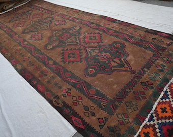 6x15 ヴィンテージ テラコッタ ラグ 1900 アンティーク トルクメン