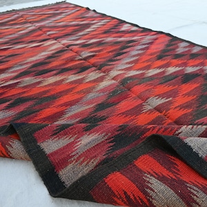 Alfombra Kilim Ghalmoori de tejido plano hecha a mano de 4 x 11 pulgadas, alfombra afgana geométrica vintage, alfombra bohemia turcomana, alfombra antigua oriental, alfombra ancha para pasillo