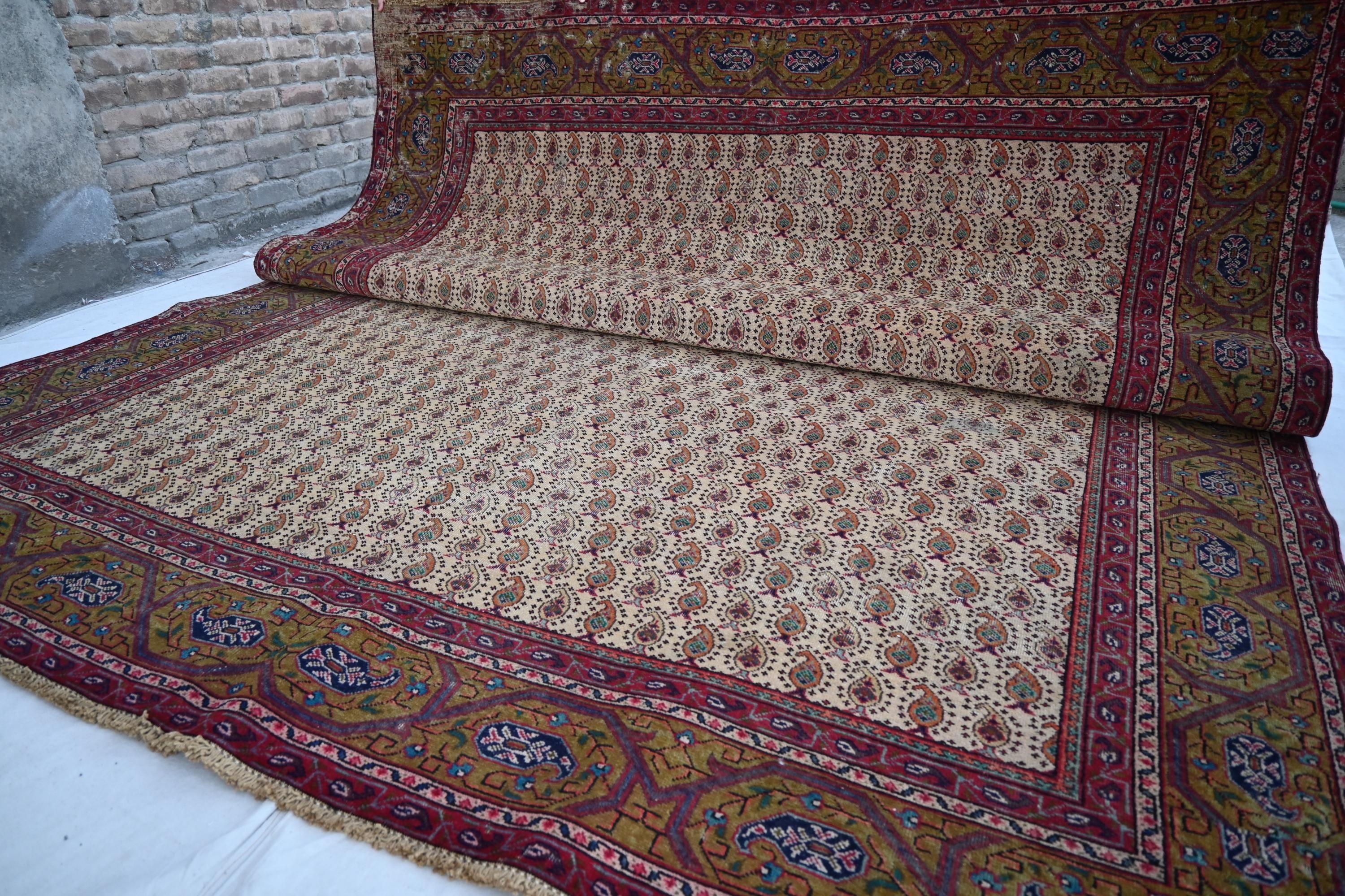 11'5x9'6フィートの大型1920年代アンティークラグ - アフガニスタン