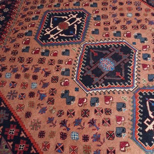 8x10 Turkish Medallion Heriz Rug- Large Terracotta rug- Turkmen Handmade Wool Rug- Afghan Caucasian Soft Pile rug- Bedroom Rug- Tribal Rug image 8