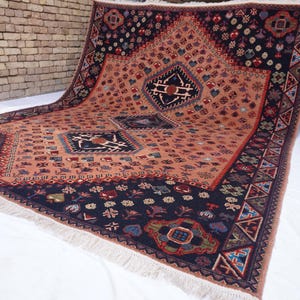 8x10 Turkish Medallion Heriz Rug- Large Terracotta rug- Turkmen Handmade Wool Rug- Afghan Caucasian Soft Pile rug- Bedroom Rug- Tribal Rug image 9