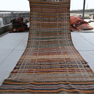 Handmade Laghari Kilim Rug 4x10- Afghan Vintage Flatweave Kilim Rug- 1940s Antique Rug- Turkmen Boho Rug- Oriental Rug- Hallway runner Rug