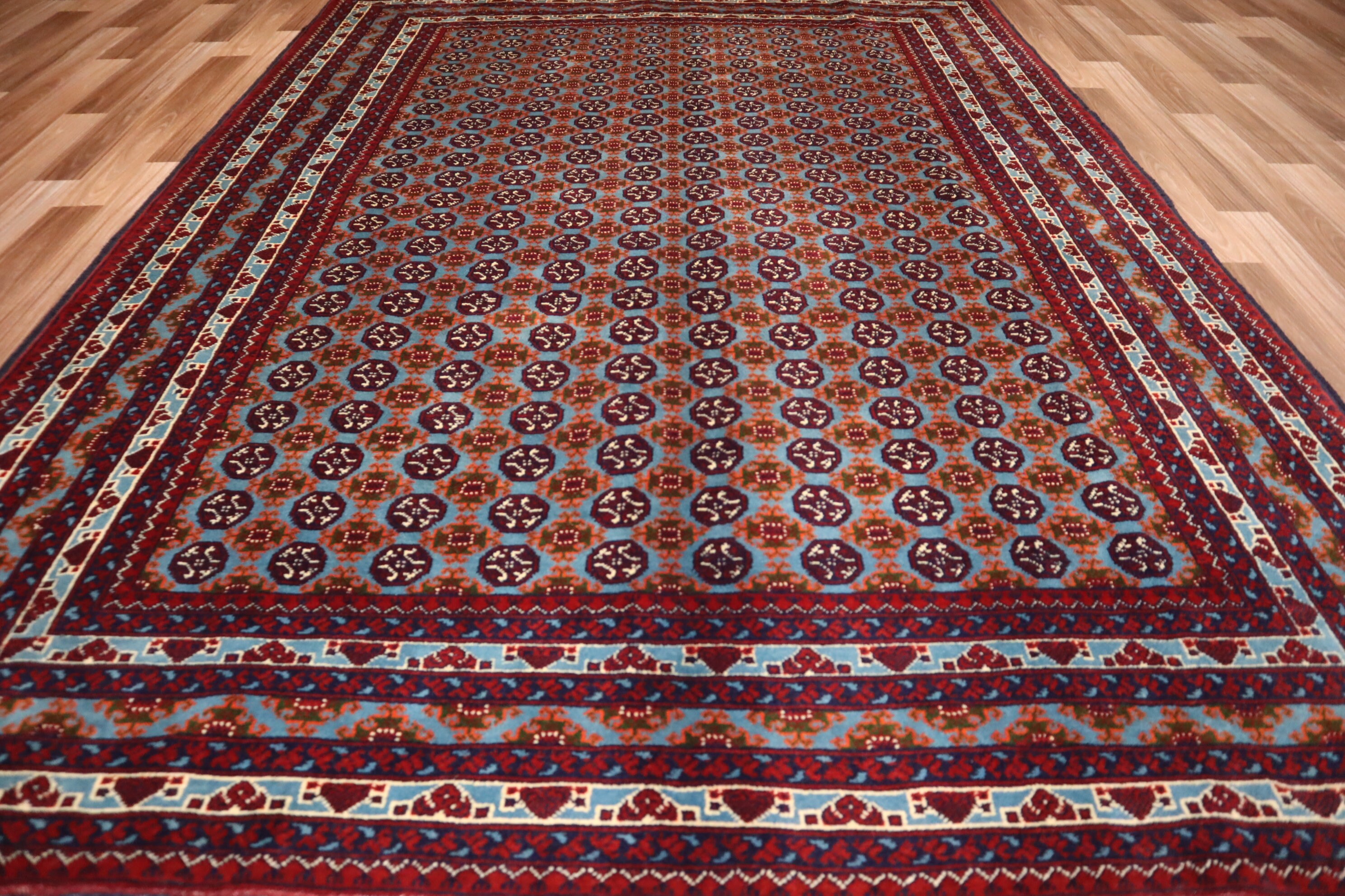 ラグ・カーペット Turkmen small rug Turquoise Area Rug 5x7 Turkmen Tekke Mowri Rug 150x200 Cm Blue