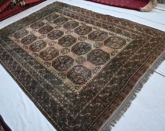 1900s Antique Rug 7x10 Afghan Rug- Tekke Ersari Rug- Collectors