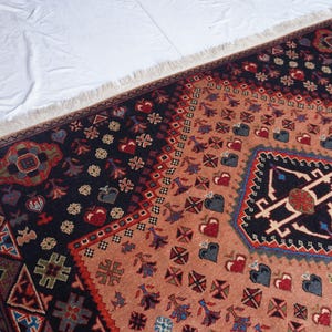8x10 Turkish Medallion Heriz Rug- Large Terracotta rug- Turkmen Handmade Wool Rug- Afghan Caucasian Soft Pile rug- Bedroom Rug- Tribal Rug image 4