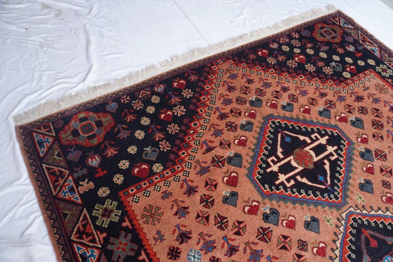 8x10 Turkish Medallion Heriz Rug- Large Terracotta rug- Turkmen Handmade Wool Rug- Afghan Caucasian Soft Pile rug- Bedroom Rug- Tribal Rug image 4