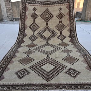 Beige Antique Taymani Rug 4x7 Afghan Tribal Rug- Handmade Wool Rug Turkmen Tribal Rug- Oriental Rug- Bedroom Rug- Living Room Rug Office Rug