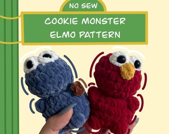 PATTERN!!! No Sew Crochet Pocket Character Puppet Pattern| crochet pattern | crochet puppet | pattern | amigurimi | Elmo | Cookie Monster
