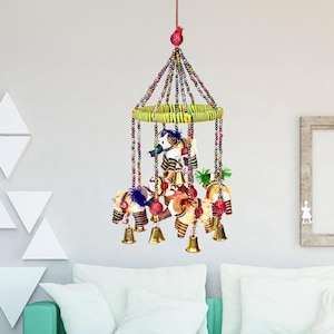Indian Windchime, Wall Hanging, Wall Art Showpiece, Decorative Hanging Birthday Gift Elephant Balls Jhoomer Home Decor Wedding Wall Hanging