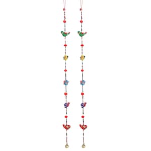 Bird Shape tapices de pared diseño de artes de pared para puerta Juego de 2 cuentas de madera para colgar en la pared Par colgante \ latkan / Línea / capa Decoraciones de cuerdas Boho