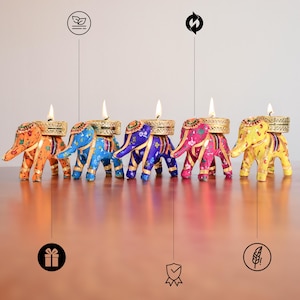 Handcrafted Elephant Tealight holder with soy candle, festive home decoration/Corporate gifts, Wedding gift, decor all lighting occasions