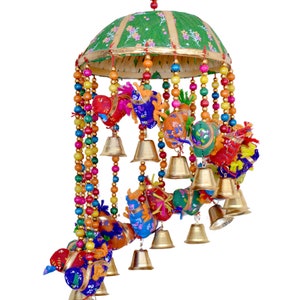 Indiase muur opknoping decor negentien vogels mand/Tokri, hangende muur decor handgemaakte paraplu decoratie raam opknoping thuis muur kunst cadeau