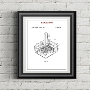 Atari, Atari 2600, impresión de patente, póster de juegos, arte de pared, imprimible descargable instantáneo