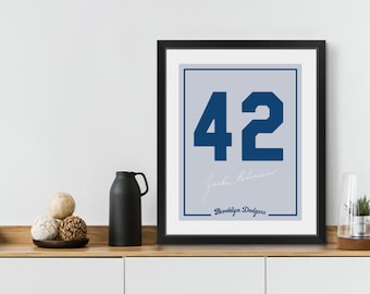 Impresión de número de camiseta de Jackie Robinson de 11 x 14