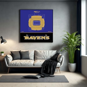 M&T Bank Stadium, Baltimore Ravens Poster, Modern Football Poster.