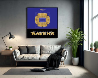 M&T Bank Stadium, Baltimore Ravens Poster, Modern Football Poster.