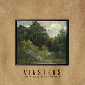 Landscape (trees) | Pittori &#39;800 | File vintage ritoccato | Paesaggio con alberi | Stampa digitale | Download diretto