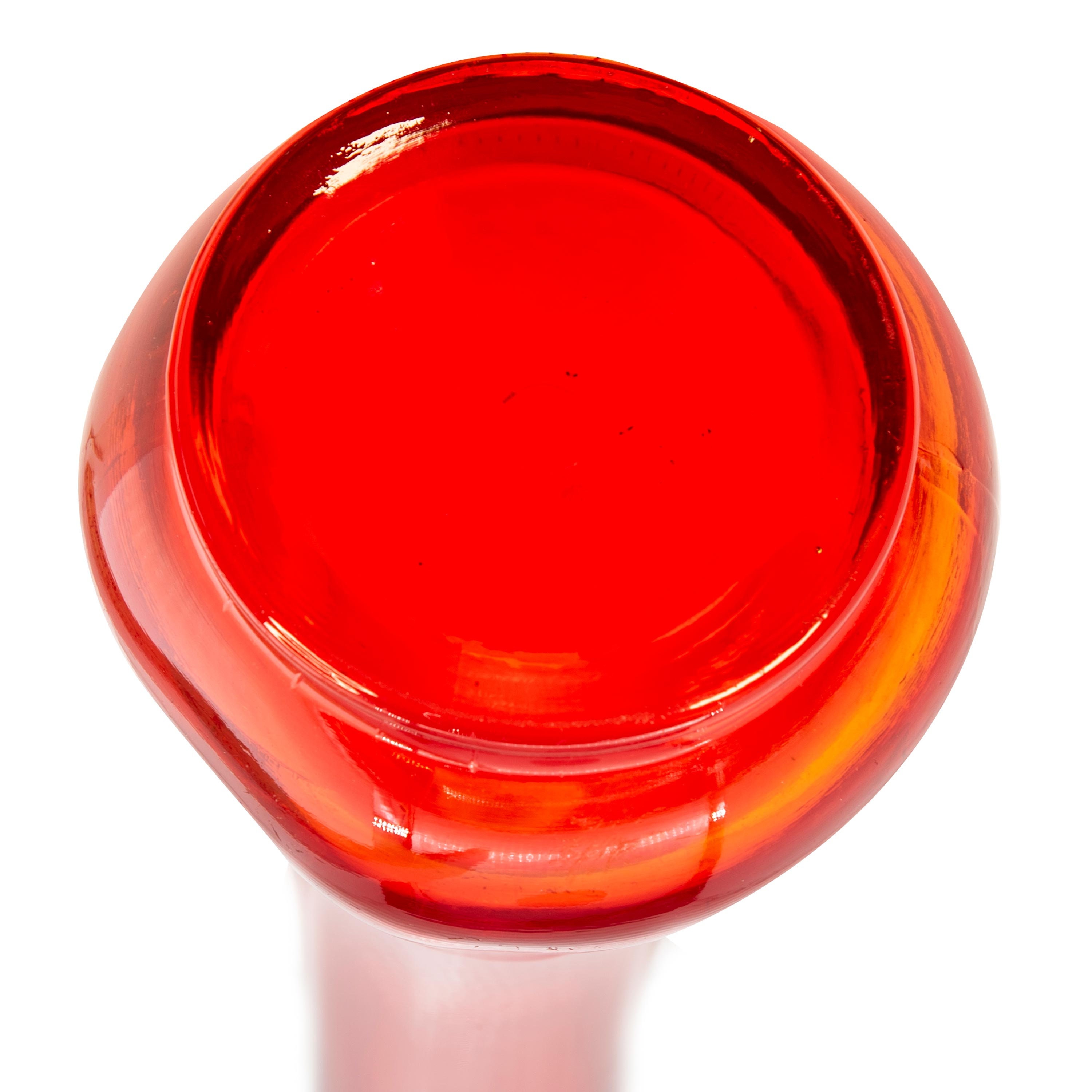 Vintage LE Smith Swung Glass Vase Red/orange Etsy